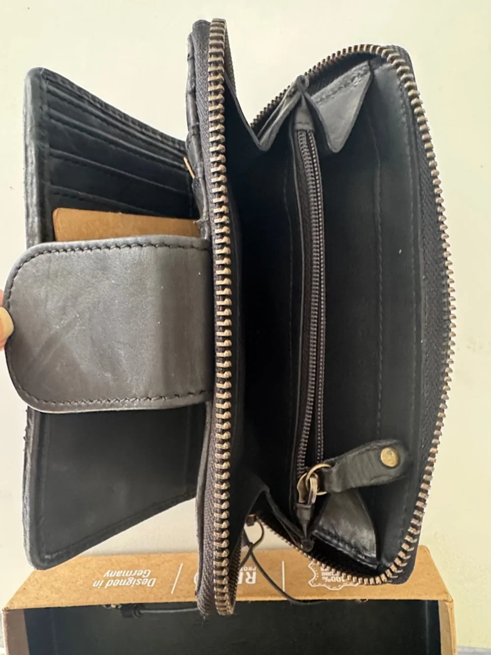 Harbour 2nd Lucinda Leather Wallet RFID Protection Dark Ash